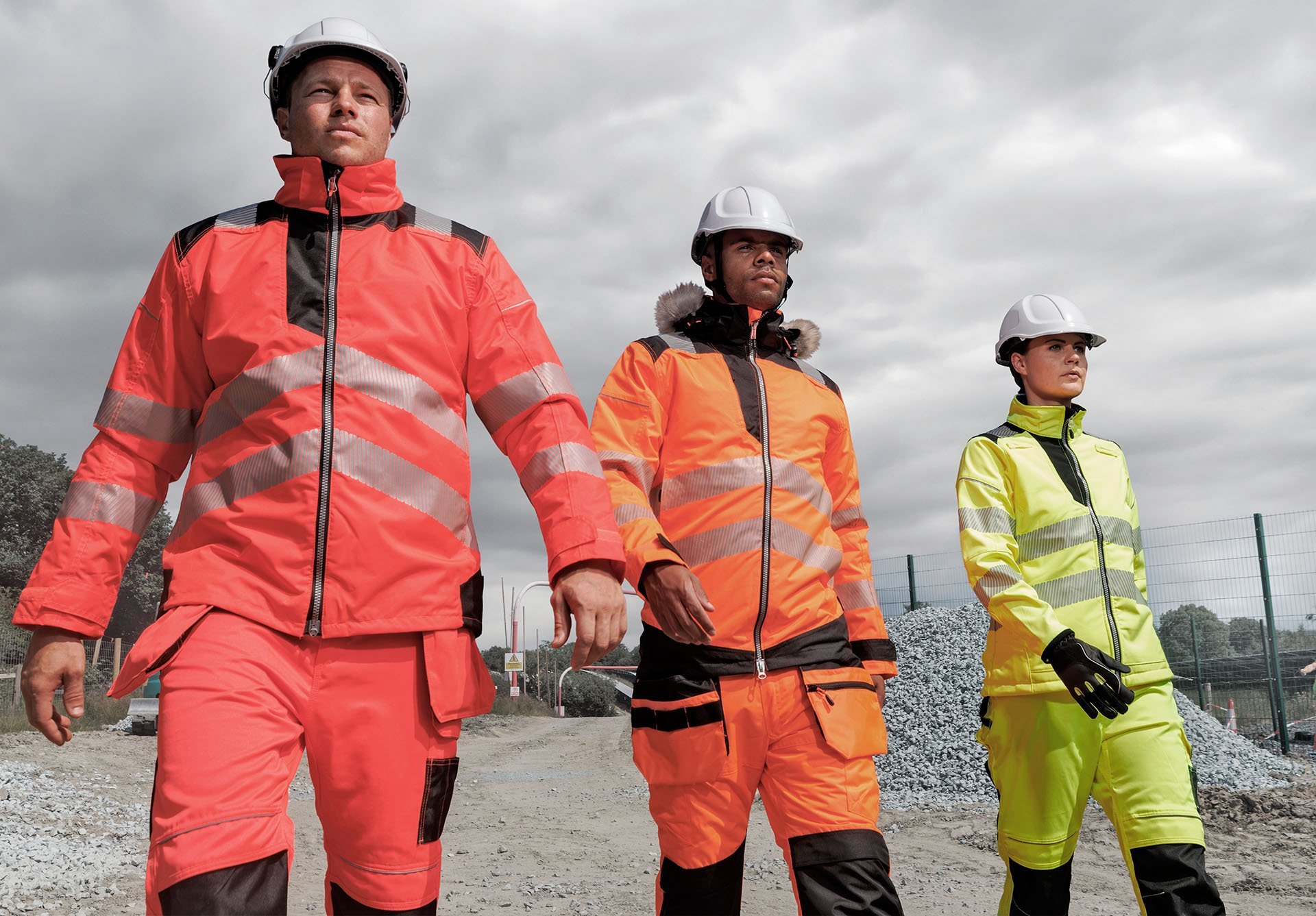Models showing off high viz jackets